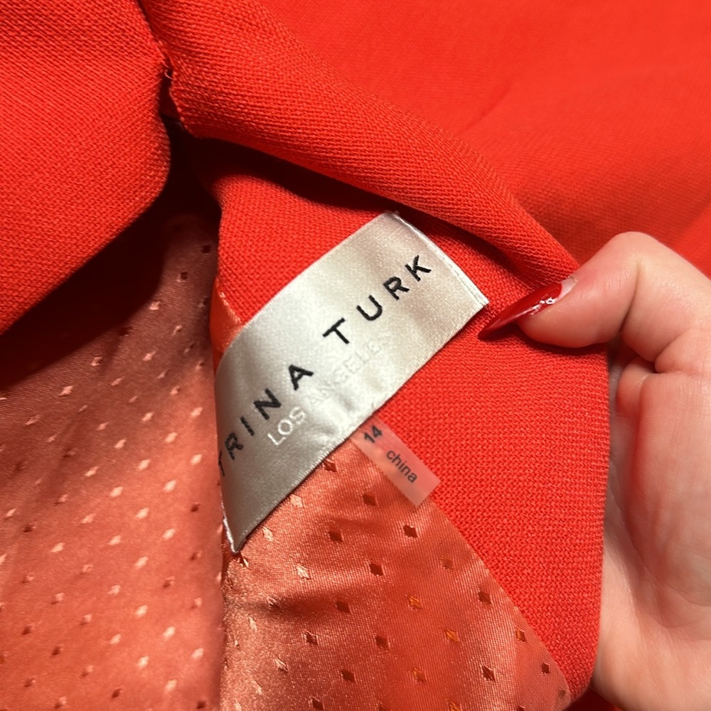 Trina Turk Women’s Orange Pistache Blazer Jacket - Picture 6 of 7